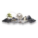 Ceas de perete cu lumină LED 100 x 35 cm Munte cu copac și lac Lumină albă caldă Decor modern pentru perete 2