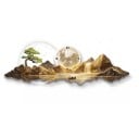 Ceas de perete cu lumină LED 100 x 35 cm Munte cu copac și lac Lumină albă caldă Decor modern pentru perete 1