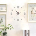 Ceas de perete fără ramă, cu cifre acrilice negre 3D, funcționare silențioasă, potrivit pentru perete, living, dormitor, bucătărie, stil vintage 1