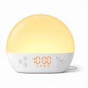 Ceas deșteptător cu simulare a răsăritului și apusului 30 de sunete pentru somn Zgomot alb 8 culori și moduri RGB Două alarme USB Alb Pentru dormitor 5