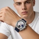 Ceas mecanic de lux pentru bărbați cu cronograf Manual, tachimetru și indicator de 24 de ore Carcasă de 38 mm Oțel 316L Sticlă safir Curea 5