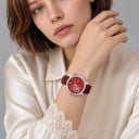 Ceasuri automate pentru femei Berny Open Heart cu capac transparent Rezistent la apă 50 m Diametru 36 mm Oțel inoxidabil Sticlă de safir Curea 9