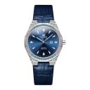 Ceasuri de damă quartz de lux cu pietre și dată cu ace luminoase, rezistente la apă 30 m, carcasă de 35 mm, curea din piele 11
