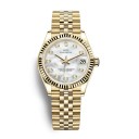 Ceasuri de lux pentru femei cu cristale în loc de indici Fereastră cu dată Lunetă cu striații Brățară aurie cu cinci rânduri Rezistente la apă 5 4
