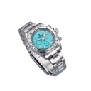 Ceasuri de mână pentru bărbați cu quartz și cronograf Sticlă de safir 40 mm cadran Carcasă din oțel inoxidabil Curea 21 cm 8