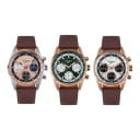 Ceasuri mecanice de lux pentru bărbați Chronograf cu mecanism manual Curea din piele Carcasă de 38 mm Sticlă safir Oțel inoxidabil 316L Capac 1