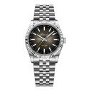 Ceasuri pentru bărbați cu lunetă striată Sticlă de safir Rezistente la apă 100 m Carcasă de 36 mm Oțel inoxidabil 316L Brățară din oțel 12