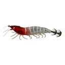 Cebo camarón 10,5 cm Cebo artificial luminoso con corona de anzuelos y patas Para la pesca de calamares, sepias y peces 10