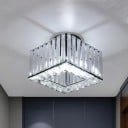 Ceiling Light 20 x 20 x 13 cm with a base of 12 cm Square shape and glass panels, 3 switchable light temperatures, E27 socket, for the hall 2
