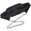 Ceinture de musculation avec chaîne 170 x 16,5 cm pour l'entraînement avec poids supplémentaires, ceinture textile pour tractions, dips et entraînement de conditionnement 2