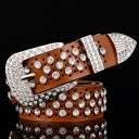Ceinture en cuir moderne avec des pierres précieuses luxueuses J3049 1