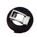 Ceinture en cuir noir pour homme avec boucle automatique Accessoire de mode élégant en cuir véritable Longueur ajustable Convient pour un costume ou une tenue décontractée 4