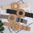 Ceinture en paille pour femme avec grande boucle 1
