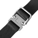 Ceinture en toile unisexe avec boucle en métal à double anneau Ceinture textile noire ajustable Accessoire de mode pour jeans et shorts 5