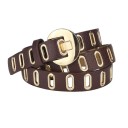 Ceinture femme grunge punk en cuir PU avec boucle en métal Design ajustable Accessoire de mode stylé pour tenue quotidienne Esthétique rock 6