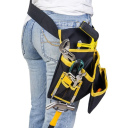 Ceinture multifonctionnelle pour électriciens Sac banane à plusieurs poches Support à outils Tissu résistant Organiseur de ceinture durable 9