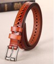 Ceinture perforée en cuir pour femmes J842 5