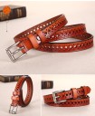 Ceinture perforée en cuir pour femmes J842 6