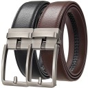 Ceinture pour homme en cuir de vache véritable avec boucle automatique Ceinture en cuir élégante Accessoire de mode de haute qualité pour costume et jeans 1