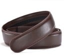 Ceinture sans boucle de 3,5 cm pour boucle automatique Ceinture pour homme en cuir PU Ceinture lisse élégante Longueur ajustable 3