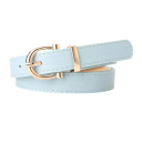 Ceinture simple en cuir PU 105 x 1,8 cm Ceinture élégante pour femmes et hommes avec boucle en métal Ceinture étroite universelle pour robes Pantalons Jupes 3