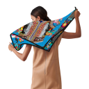 Celebración de tradiciones populares pañuelo cuadrado Tendencia de moda femenina Pañuelo multifuncional para la cabeza, el cuello y el cuerpo 2