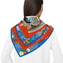 Celebración de tradiciones populares pañuelo cuadrado Tendencia de moda femenina Pañuelo multifuncional para la cabeza, el cuello y el cuerpo 5