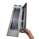 Celokeramický infračervený saunový ohřívač 76 x 21 cm 350 W 220 V černý topný panel v dřevěném rámu do infrasauny na prohřátí těla 2
