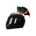 Celoobličejová motocyklová helma s kočičími ušima unisex černá výklopná 2