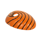 Celoobličejová pryskyřičná maska na párty 19x16cm Oranžová maska s černou spirálou Strašidelná halloweenská kostýmová rekvizita 3