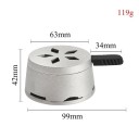 Cendrier à charbon pour chicha, bol résistant au vent avec poignée et contrôle de la chaleur 99 x 42 mm en métal argenté pour produire une fumée épaisse 2