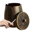 Cendrier avec couvercle 9×11×7,5 cm Cendrier en fer résistant au vent sans fumée et sans odeur Cendrier en métal pour usage domestique et extérieur outil pratique 7