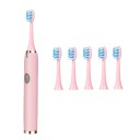 Cepillo de dientes eléctrico sónico IPX7 resistente al agua para adultos, cerdas suaves, 6 cabezales, 10 000 a 30 000 movimientos, batería AA 2