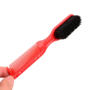 Cepillo de doble cara para cabello y barba 17 x 2,5 cm Peine de plástico para barberos con cerdas Herramienta de estilizado para peluquería 6
