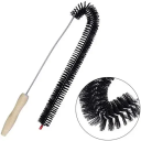 Cepillo de limpieza largo y flexible 70 cm Cepillo de limpieza para tuberías y polvo Mango de madera Cepillo para secadora, radiador y debajo 4