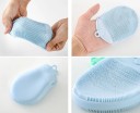 Cepillo de silicona para platos y verduras con cerdas densas Forma plana y flexible para la palma Ojal para colgar 15,1 x 10,4 x 2,5 cm 7