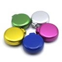 Cepillo de viaje para el cabello con espejo en la tapa Estuche redondo compacto para bolso y bolsillo Cerdas retráctiles Tamaño 6,5 x 7,5 cm 6