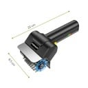 Cepillo eléctrico recargable para parrilla con cabeza giratoria, 1100 rpm, batería de 2000 mAh, carga USB-C, 20 cm, negro, para rejillas y planchas 3