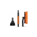 Cepillo para nieve con rascador de hielo 2 en 1 Varilla de aluminio extensible Cabeza de cepillo giratoria 25 cm Empuñadura de espuma Plegable Naranja 5