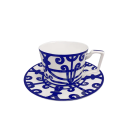Ceramic Mug with Ornamental Pattern 220 ml 8.5 x 8 cm Cup with Saucer for Serving Coffee and Tea 2