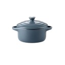 Ceramic Pot with Lid and Handles 230 ml 13 × 7.5 × 9.8 cm Compact Container for Preparing and Serving Dishes 2