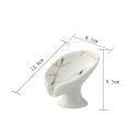 Ceramiczna mydelniczka z otworem odpływowym Elegancka mydelniczka do łazienki Otwór odpływowy wody Akcesoria łazienkowe z ceramiki 4