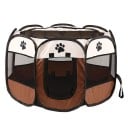 Cerc de câine și pisică pliabil cu opt laturi 73 x 73 x 43 cm Cuib portabil pentru animale de companie cu gard Cameră de naștere și articole 5