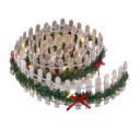 Cerca de madeira com guirlanda verde 5 x 90 cm Decoração em miniatura com iluminação LED para dioramas, modelismo, jardim em miniatura 3