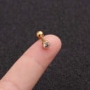Cercei de piercing pentru femei pentru cartilajul urechii Tijă dreaptă cu bilă Ozdobă mică cu zirconii strălucitoare Metal bijuterie Design delicat 6