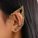 Cercei elfici fără perforare 1 pereche 7,5 cm Urechi elfice decorative cu flori și frunze Cercei clip pe întreaga ureche Fantasy 2