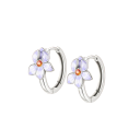 Cercei florali din argint sterling 925 pentru femei cu motive de violete, ideali pentru nuntă, logodnă, petrecere și purtare zilnică 3