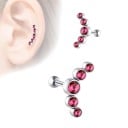Cercei pentru femei cu zirconii în arc Pietre rotunde în prinderi metalice Bară dreaptă cu bilă Metal de bijuterie 10