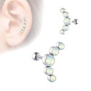 Cercei pentru femei tip pecker cu arc din cinci pietricele Cercei mici în stil piercing cu tijă și capac rotund Zirconii Metal bijuterie 15