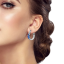 Cercei rotunzi originali din argint sterling 925 Design modern și delicat pentru purtare zilnică și petreceri de seară, bijuterie elegantă pentru femei 2